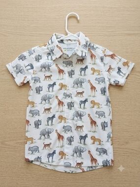 Wexford Jr. Toddler Boys Safari Animal Short Sleeve Button-Up Shirt